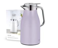 alfi Skyline 1,0Â l, Lavender Mat, Jarra isotÃ©rmica de Acero Inoxidable con inserciÃ³n higiÃ©nica de Vidrio Duro, tapÃ³n de Rosca con cÃ³modo pulsador, Mango ergonÃ³mico a una Mano, Jarra de cafÃ© o tÃ©