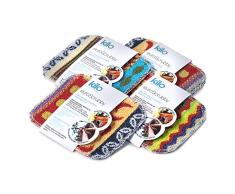 Kilo Estropajo antiarañazos, Multiuso, Respetuoso con el Medio Ambiente, Multicolor, Juego de 4, 17x13cm Set of 4, 4