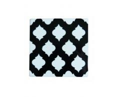 Home Maison carcasa rígida resina redondo Tejido decoración Spirit/madera, blanco / negro, 6,5 x 6,5 cm