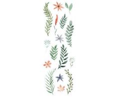 Plage Hojas y Flores Pastel DecoraciÃ³n Adhesiva, Vinilo, Multicolor, 24x68 cm