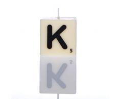 Boxer Gifts - Vela con Letra K, Color Blanco, Talla única