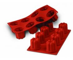 SF051 Molde de Silicona Forma Bavarois 8 cavidades en Color Terracota