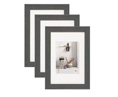 Walther Design Home Marco de Fotos de Madera, Gris, Juego de 3 Unidades (20 x 30 cm Cada uno)