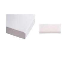Sancarlos - SÃ¡bana Bajera, 100% AlgodÃ³n percal, Color Blanco, Cama de 105 & Funda de Almohada para Cama, 100% AlgodÃ³n percal, Color Blanco, Cama de 105 cm