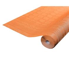 Pro Nappe - Ref R480612I - Mantel de Papel Damasco desechable en Rollo 6 M de Largo X 1,20 M de Ancho - Color Naranja - Papel Damasco con Estampado Universal Chic y clÃ¡sico - Caja de 12 Rollos