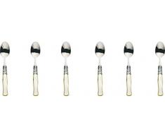 Bugatti Selene SECAM-N1907 cucharillas de cafÃ© (juego de 6) - acero/ABS (acrilonitrilo butadieno estireno) - 21 x 18 x 3 cm - marfil-de colores