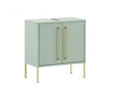 Schildmeyer Gloria 146545-Armario para Lavabo, Madera de ingenierÃa, Verde Menta y Dorado, 61,2 x 57,1 x 30,1 cm