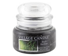 Village Candle Vela Pequeña con Aroma Bambú, Vidrio, Negro, 10.4x10.1x10.9 cm