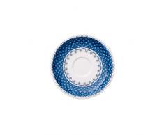 Villeroy & Boch Casale BLU Plato Taza Moka, Porcelana Premium, Blanco/Azul, 12cm