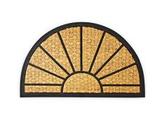 Relaxdays â Felpudo semicircular para la Entrada de su hogar Hecho de Fibras de Coco y PVC con Medidas 75 x 45 cm Antideslizante Elemento Decorativo, Color Natural