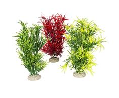 Aqua Della, Planta Artificial Colorida de plÃ¡stico Flexible HYDRILLA L - 27 cm, pie Resistente, Ofrece refugios y Lugares de reproducciÃ³n, Apto para acuarios y terrarios