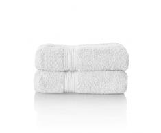 Glart Juego 2 toallas de lavabo de 50 x 100 cm, blanco