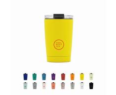 Cool Bottles - Tumbler - Vaso Térmico de Acero Inoxidable - 330 ml - Vivid Yellow - Taza de Café - Altura 14 cm - Bebidas FrÃas 10 horas y Calientes 5 horas - Tapa Hermética - Libre de BPA