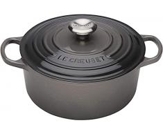 Le Creuset Cocotte redonda de hierro fundido, 20 cm, 2, 4 L, Todas Las Fuentes de Calor incluso inducción, Flint, 21177204442430