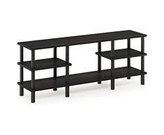 Furinno Turn-N-Tube Soporte De TV, Madera, Espresso/Negro, Talla única