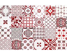 VINILIKO Lisboa Stickers, Vinilo y PVC, Rojo, 10x10x0,1 cm, 24 Unidades