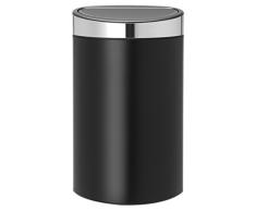 Brabantia Touch Bin Cubo de Basura, 40 litros, Anti-Huellas, Negro Mate