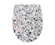 WENKO Tapa de WC alto brillo Terrazzo acÃ­lico - Asiento de inodoro con dispositivo automÃ¡tico de descenso, sujeciÃ³n higiÃ©nica Â«Fix-ClipÂ», Thermoplast, 36.5 x 45 cm, Multicolor