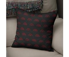 BonaMaison Fundas para CojÃnes, Negro Rojo Funda de Almohada Silla Oficina Cama Decorativa Moderna Decoración del Hogar Habitación, 43x43 Cm - Diseñado y Fabricado en TurquÃa