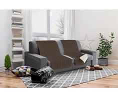 Italian Bed Linen Elegant Protector de Respaldo y Asiento para Sofá, Microfibra, Marrón y Crema, 40x30x15 cm