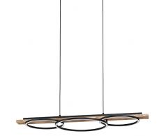 EGLO LED lÃ¡mpara colgante Boyal de 3 llamas regulable, lÃ¡mpara colgante de metal, madera flameada, plÃ¡stico, lÃ¡mpara de mesa de comedor en negro, marrÃ³n, blanco, lÃ¡mpara de salÃ³n