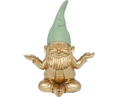 Kare MC - Figura Decorativa (19 cm), diseÃ±o de Enano meditando, Color Dorado y Verde