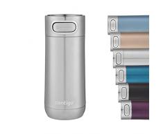 Contigo Luxe Autoseal taza térmica de viaje, taza de café de acero inoxidable, termo, vaso hermético, apto para lavavajillas, taza con tapa sin BPA fácil de limpiar, Stainless Steel, 360 ml