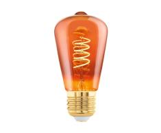 EGLO LED E27 regulable, LED en espiral, bombilla vintage de cobre en diseño retro, 4 vatios, 30 lúmenes, blanco cálido, 2000k, luminaria Edison ST48, à 4,8 cm