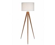 Versanora Romanza Lámpara LED de pie trípode estándar Color VN-L00007, 50 W, Blanco/Tostado, 50x50x175.5cm