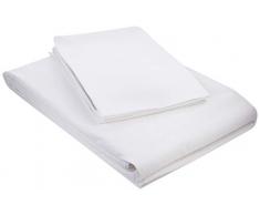 AmazonBasics - Juego de funda nórdica ligera de algodón - 155 x 220 cm / 80 x 80 cm, Blanco