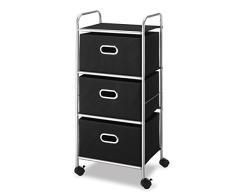 Whitmor Carrito rodante de 3 cajones - Organizador de Almacenamiento para el hogar y la Oficina