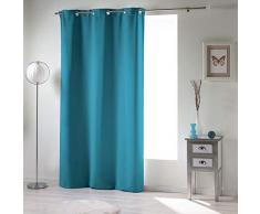 Douceur dIntérieur - Cortina Modelo Occult con Ojales Ocultos Fabricada en poliésterster, poliéster, Azul, 240x140 cm