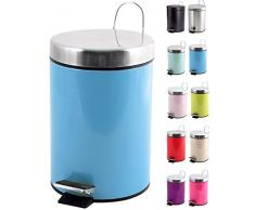 MSV Brest Cubo de Basura Decorado, Azul Pastel, 25 x 17 cm