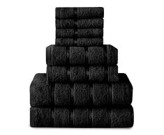 GC GAVENO CAVAILIA Boston Pala de Toalla, AlgodÃ³n, Negro, 8Pc Bale Set, 8