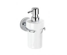 WENKO Vacuum-Loc® dosificador de jabón Capri - fijar sin taladrar Capacidad: 0.33 l, Cinc moldeado bajo presión, 8 x 17 x 13 cm, Cromo