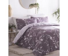 Portfolio Yasmina Funda de edredÃ³n Reversible Ropa de Cama, Color Ciruela, King
