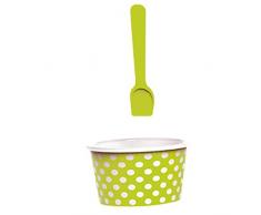 zakdesigns 1283Â âÂ 660Â Helado con Cuchara, diseÃ±o Dotty, melamina, Verde/Blanco, 8Â x 8Â x 9Â cm
