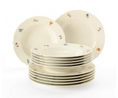 Seltmann Weiden servicio de cena 12 piezas | Set para 6 personas | Serie Marieluise marfil | servicio incluye cada 6 plato de cena, plato de sopa