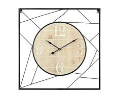 RELOJ DE PARED METAL Y MADERA CUADRADO 60 * 60 CM
