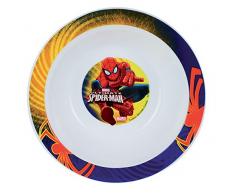 Fun House 005487 Marvel Spiderman - Cuenco microondas para niños, polipropileno, 16 x 16 x 4 cm, color azul