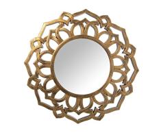 Espejo de Pared Redondo de Resina con Forma de Sol Ã60x3cm, INT:Ã¸29cm (Dorado)