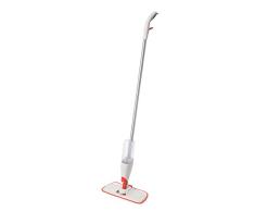 Good Grips OXO Estropajo Spray Mopa de Microfibra con Desmontable, Color Blanco/metálico/Naranja
