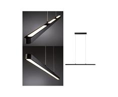 Paulmann LÃ¡mpara Colgante Lento Regulable LED 1x42Â W Pintura Soft Touch/Aluminio/plÃ¡stico, Techo, iluminaciÃ³n de Mesa, luminaria para Comedor 79693, 42 W, Negro, 100 x 3.5 x 2.5 cm