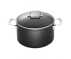 Le Creuset Olla de aluminio antiadherente con tapa, Ã 24 cm, Libre de PFOA, Para todas las fuentes de calor, incluso la inducciÃ³n, Antracita/Plateado