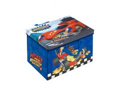 ARDITEX WD12110 Caja - Contenedor Textil (41x31x28cm) Convertible en Tapiz de Juegos (84x95cm) de Disney-Mickey Super Pilotos
