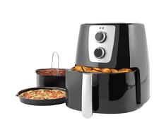 Petra PT5175VDEEU10, 5,2 l, Antiadherente XL, circulación, Aceite, Temporizador de 30 min, Bandeja de Pizza, Barril para Tartas, Temperatura Regulable, 1300 W, Freidora de Aire de 5,2 l