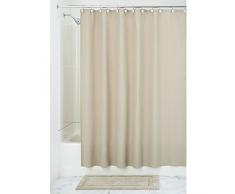 InterDesign York - Cotton Blend Luxury - Cortina de Tela Mezcla, para cubÃculo de Ducha, 183 x 183 cm, Color Beige Lino