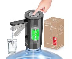 KitchenBoss-Dispensador de Agua Electrico-Bomba Agua Garrafa: Dosificador Agua Garrafas Portable,Carga Tipo C,para Botellas de 3.8-18.9 litros,Dosificador de Agua,Negro