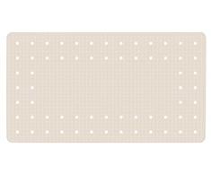 WENKO Alfombra de baño Mirasol beige 69 x 39 cm - alfombra para bañera antideslizante con ventosas, Caucho natural, 39 x 69 cm, Beige