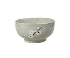 lachineuse - Cuenco grande para Ramen japonés - Tinte gris â 16,5 cm - Capacidad 1000 Ml - Flores de cerezo - Cuenco de arroz, desayuno y sopa - Deco de Asia y Japón - Regalo de vajilla japonesa